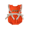 FOOTBALL Orange Bowtie Romper