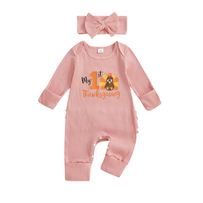 MY 1ST THANKSGIVING Pink Jumpsuit