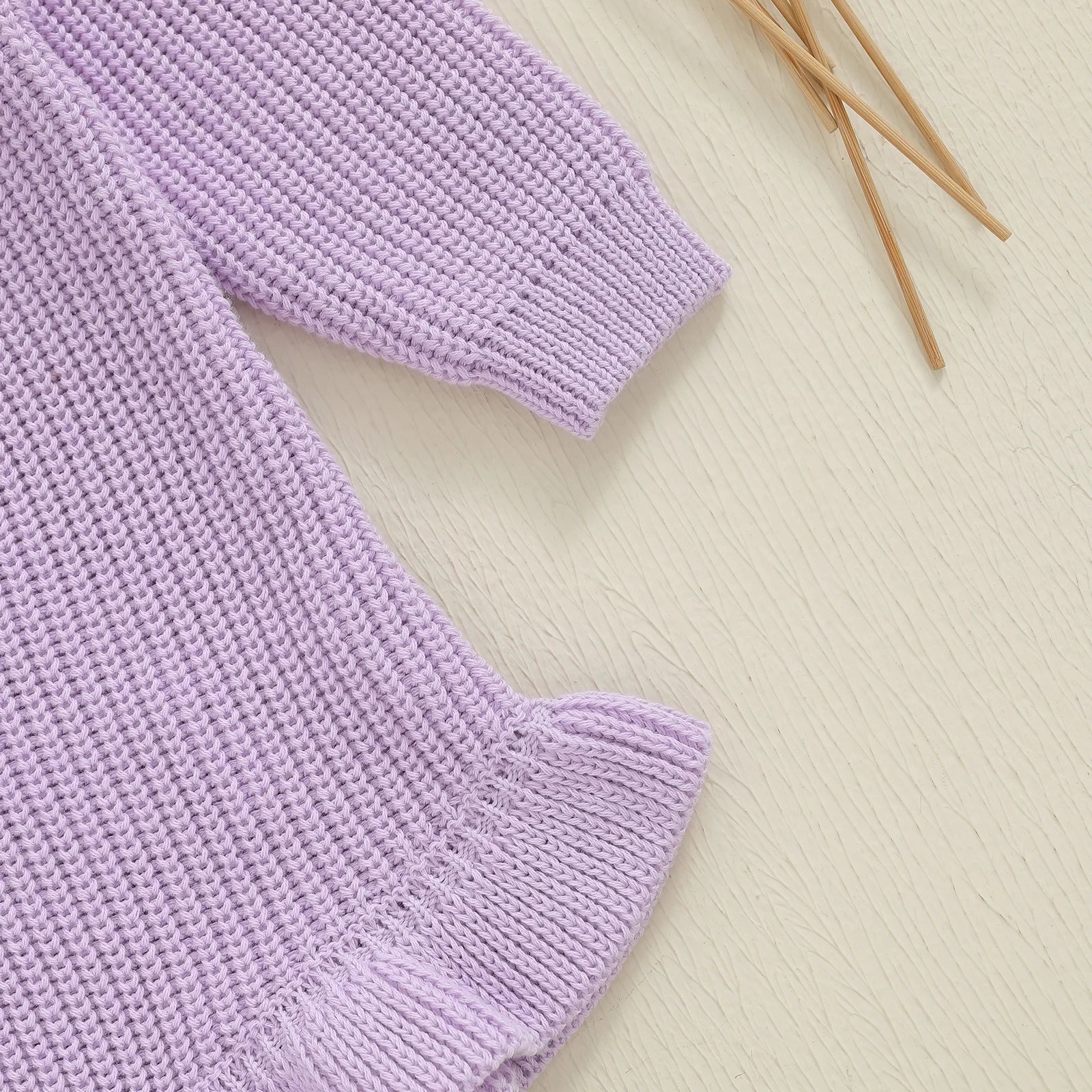 LITTLE SISTER Knitted Ruffle Romper