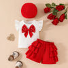 ZOE Bowtie Ruffle Shorts Outfit with Beret