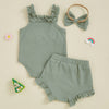 FLOWERS Ruffle Waffle Knit Outfit