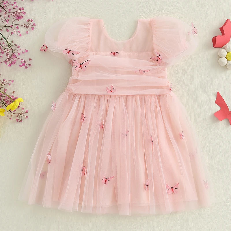 BUTTERFLY Tulle Puff Sleeve Dress