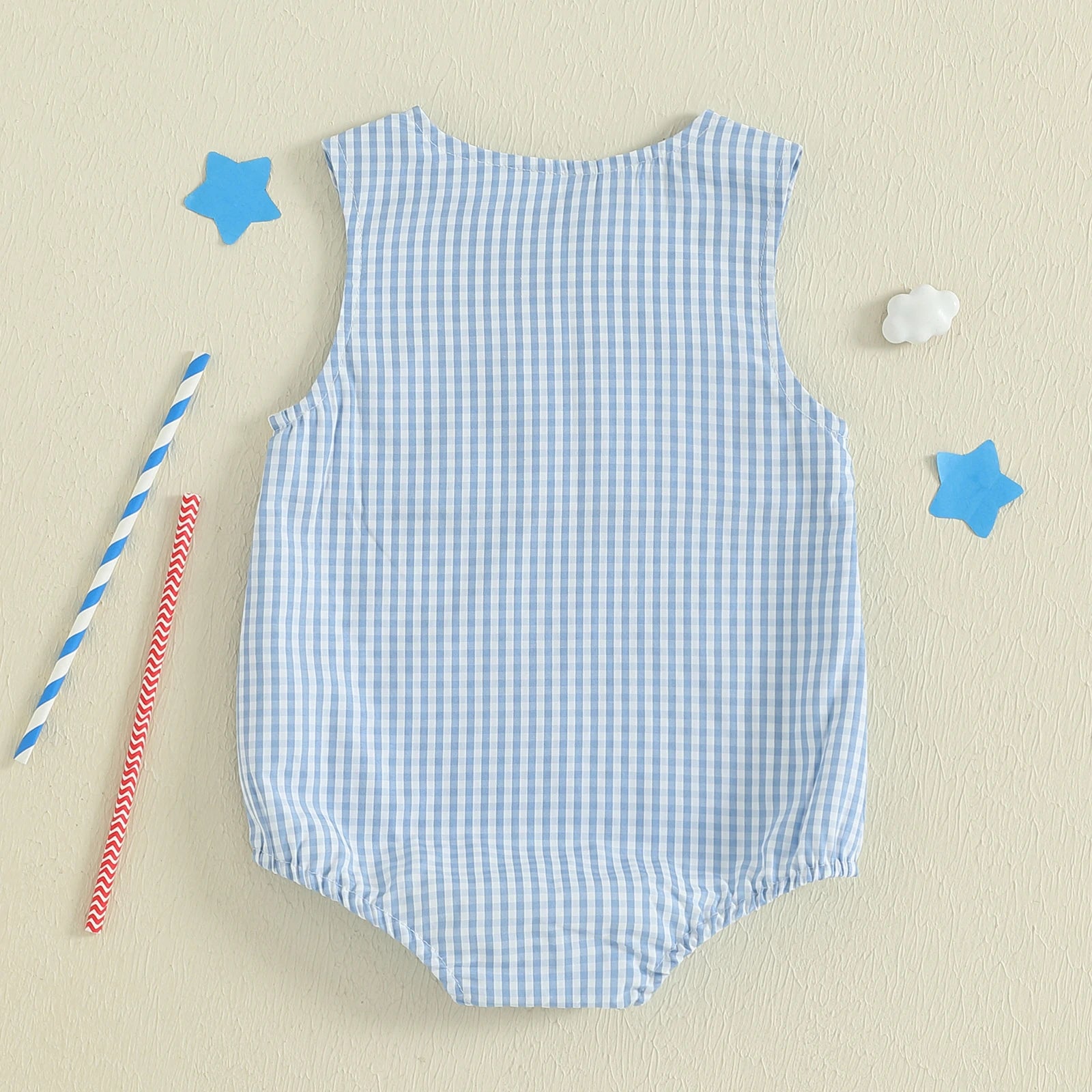 4TH OF JULY Checkered Romper