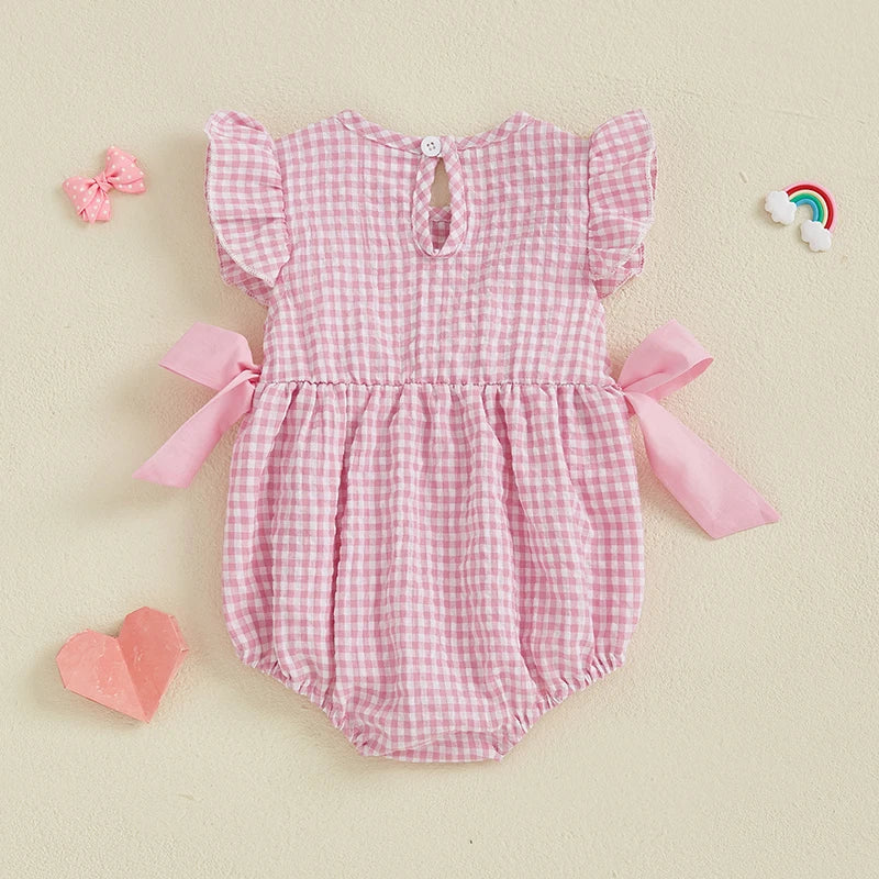 I LOVE MOM/DAD Bowtie Romper