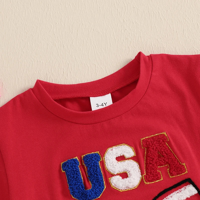 USA Layered Sparkling Skirt Outfit