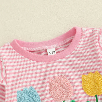 TULIPS Striped Ruffle Outfit