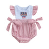 USA Striped Bowtie Romper