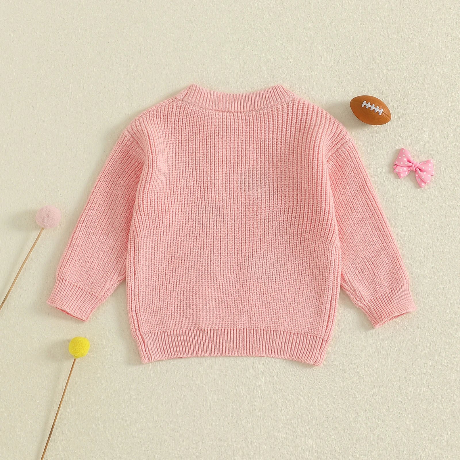 FOOTBALLS & BOWS Knitted Sweater