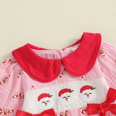 CANDY CANE Bowtie Collar Romper