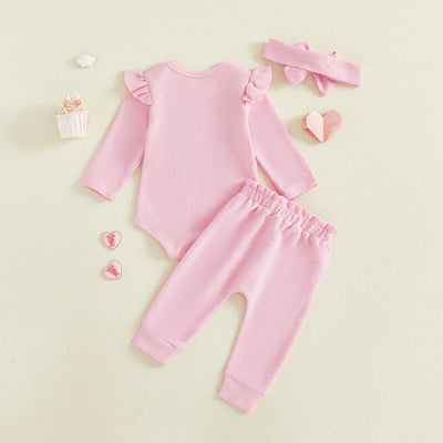 LIL SIS Bowtie Waffle Knit Outfit