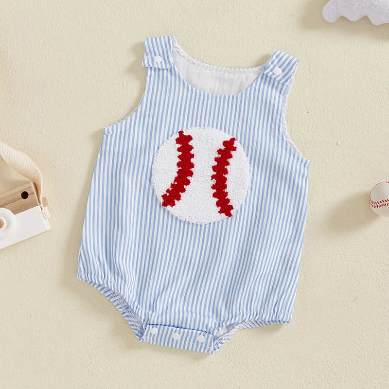 BASEBALL Striped Onesie