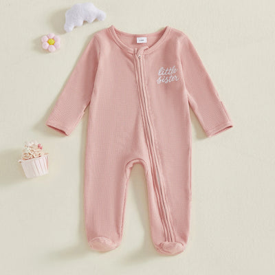 LITTLE SISTER/BROTHER Footed Jumpsuit