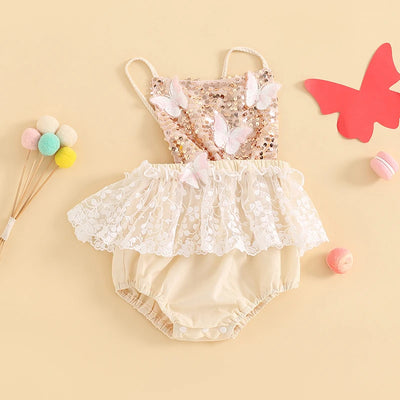 BUTTERFLY SPARKLES Lace Romper
