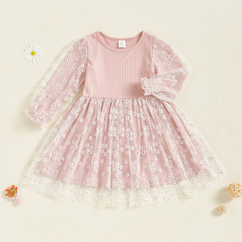 SADIE Flower Tulle Overlay Dress