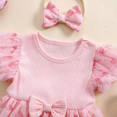 BUNNY Bowtie Ruffle Romper Dress