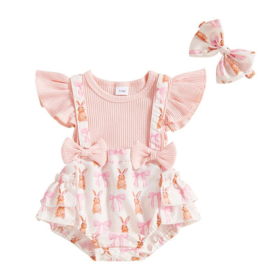 BUNNIES & BOWS Ruffle Romper