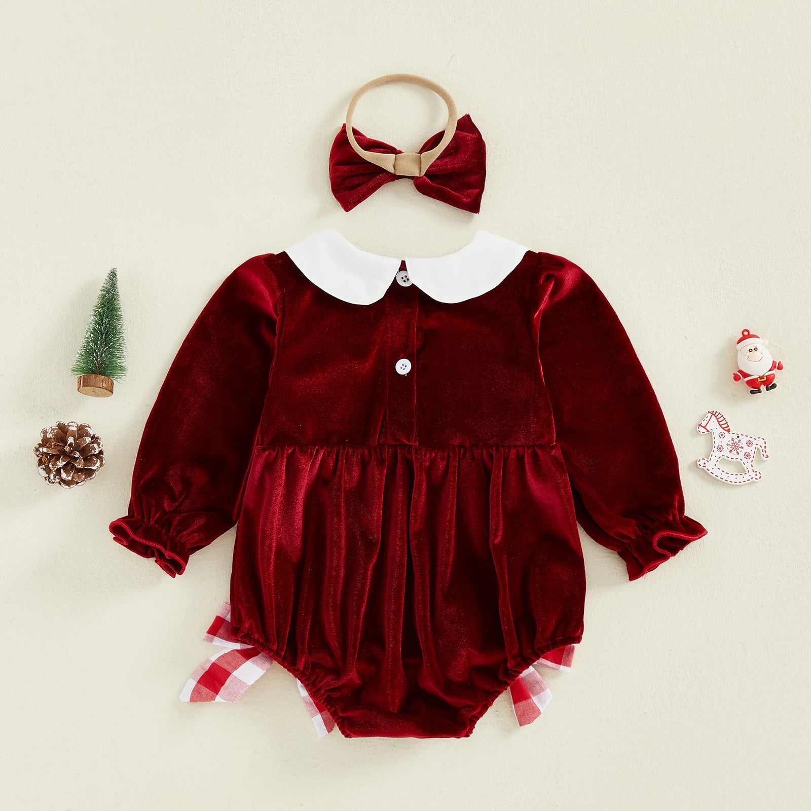 CHRISTMAS LIGHTS Velvet Romper