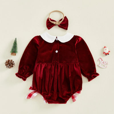 CHRISTMAS LIGHTS Velvet Romper