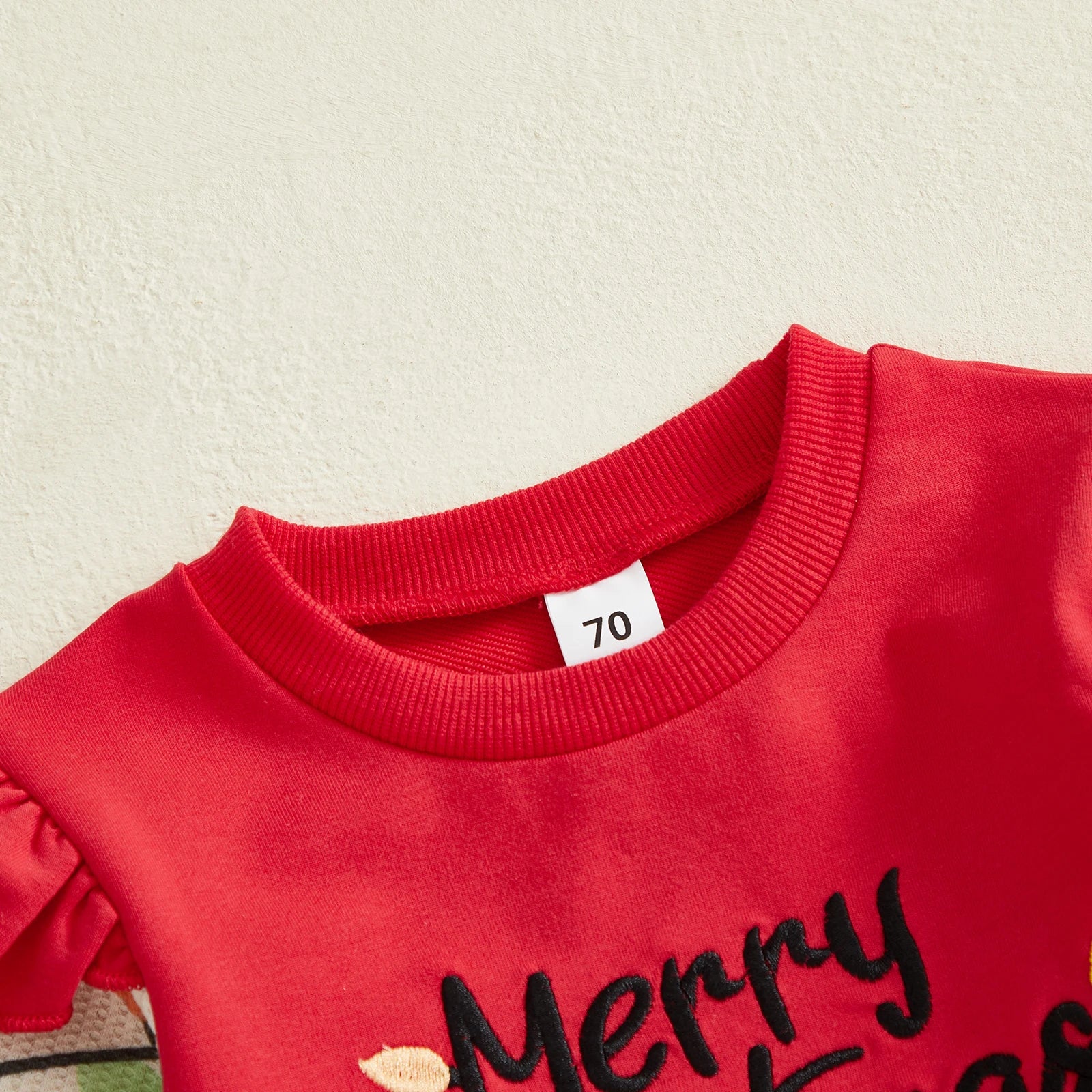 MERRY CHRISTMAS Lights Waffle Knit Outfit