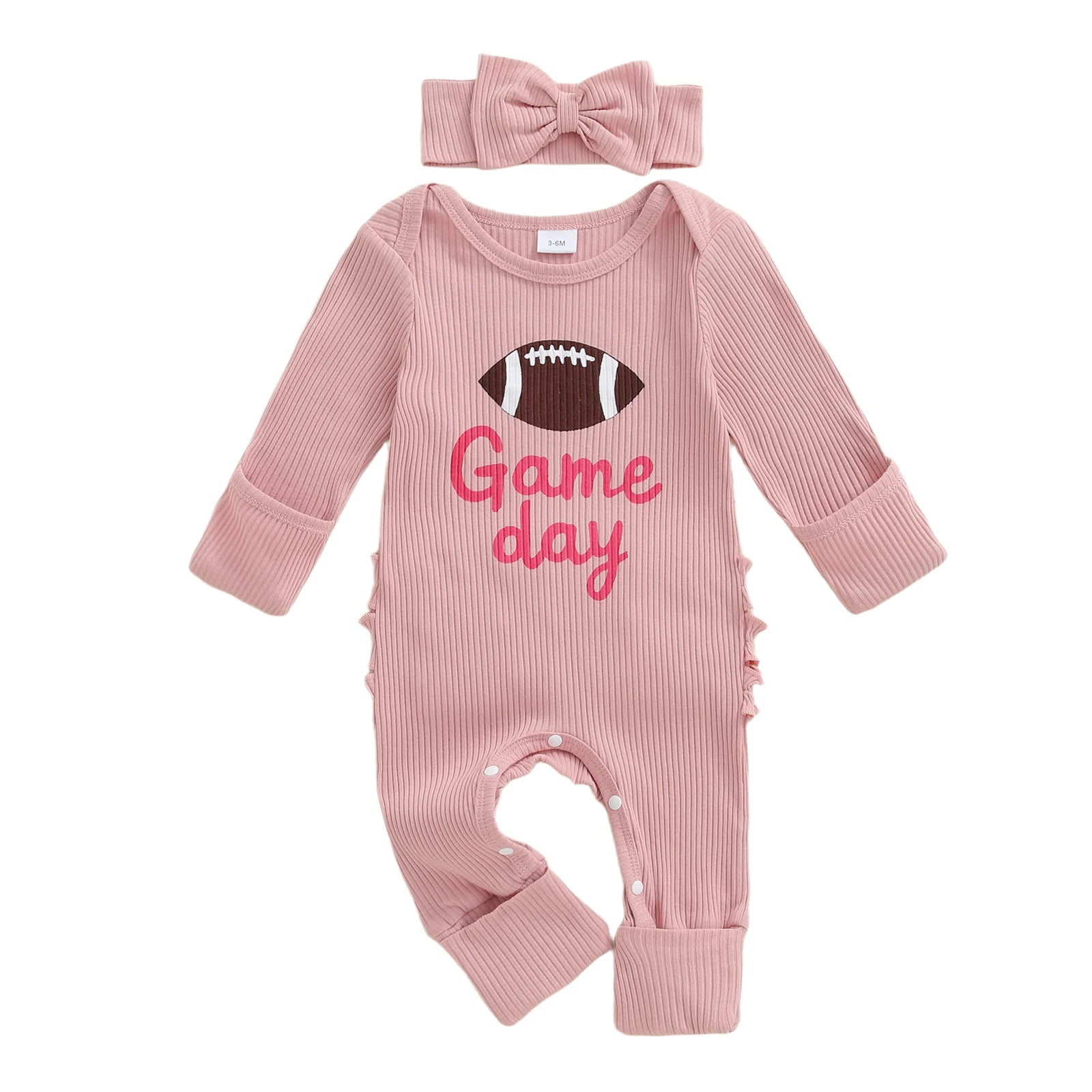 GAME DAY Pink Ruffle Jumpsuit