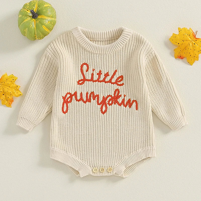 LITTLE PUMPKIN Knitted Romper