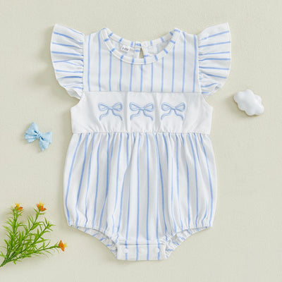 BOWTIES Striped Ruffle Romper
