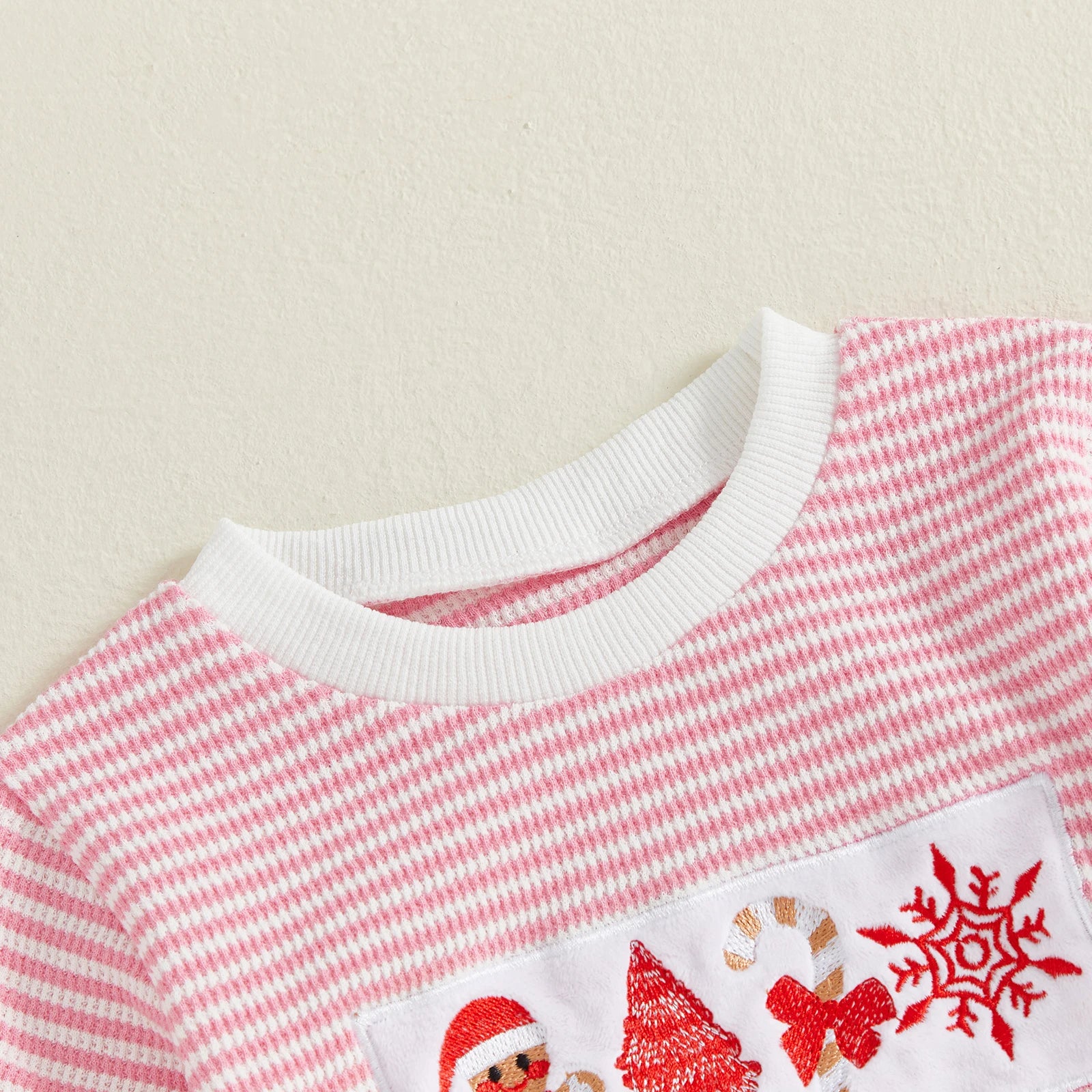 XMAS Striped Long-Sleeve Romper