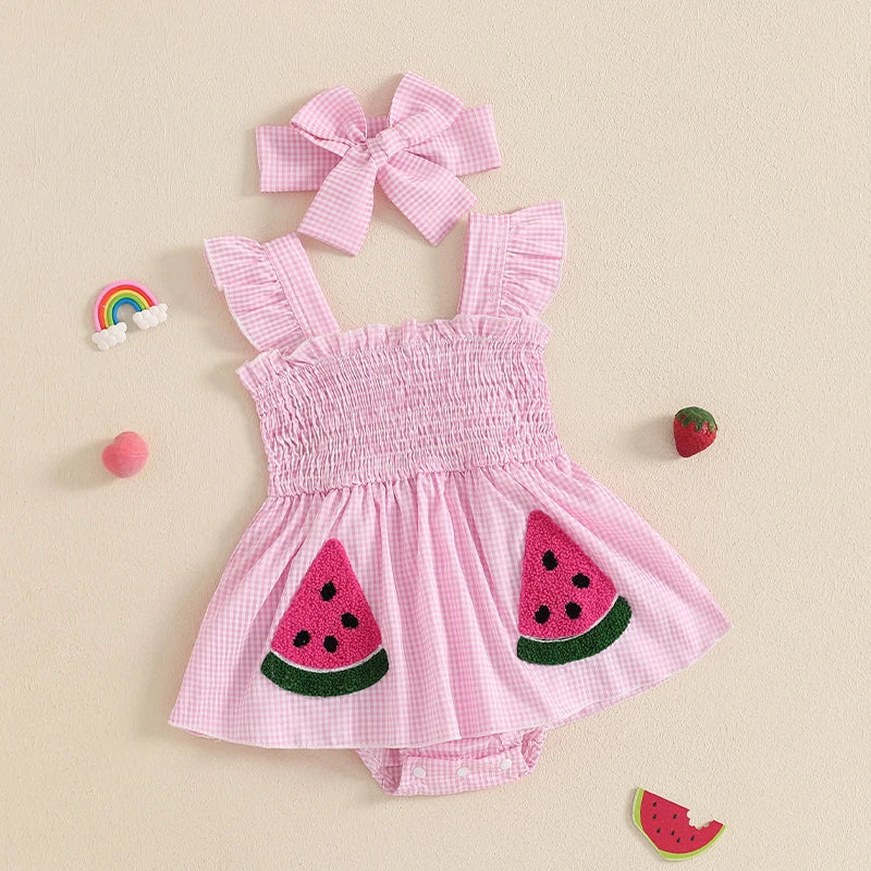 WATERMELON Smocked Romper
