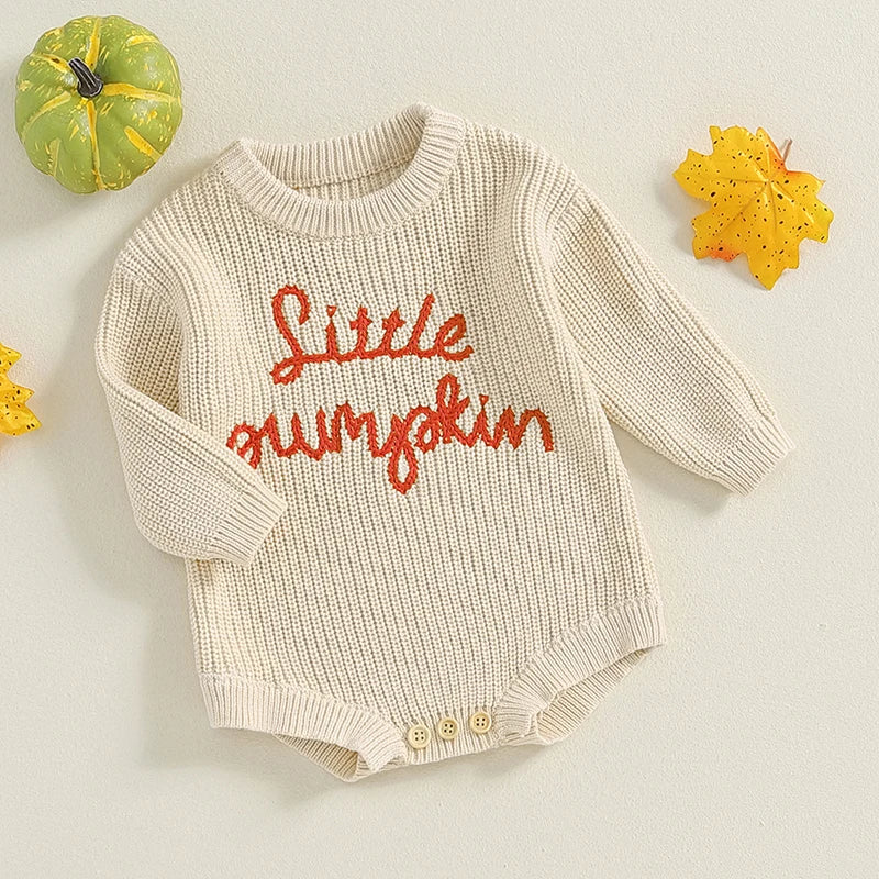 LITTLE PUMPKIN Knitted Romper