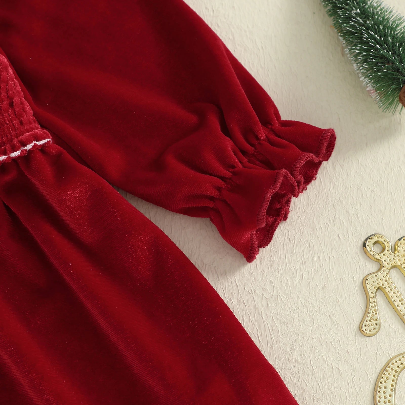 JOYFUL Red Velvet Dress