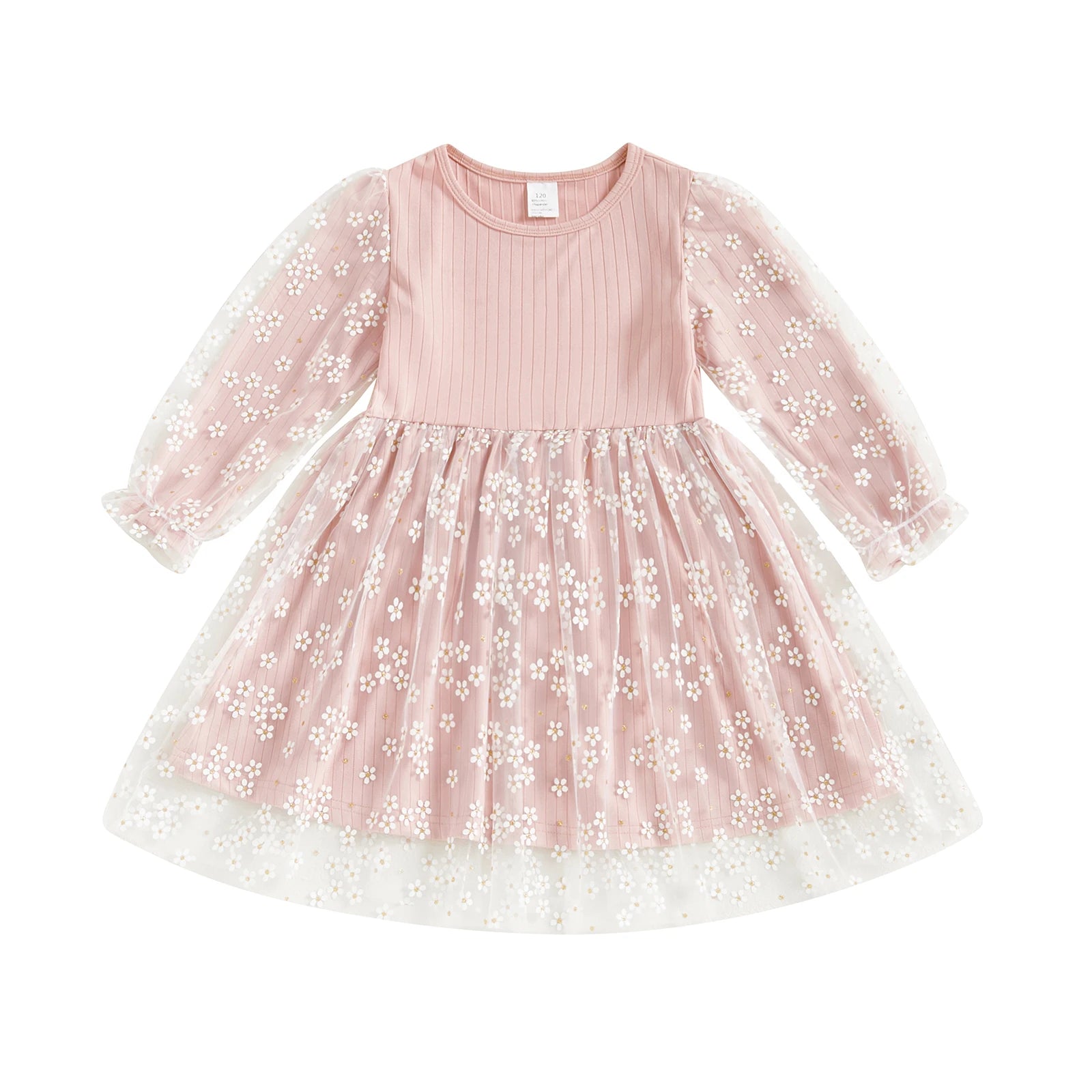 SADIE Flower Tulle Overlay Dress