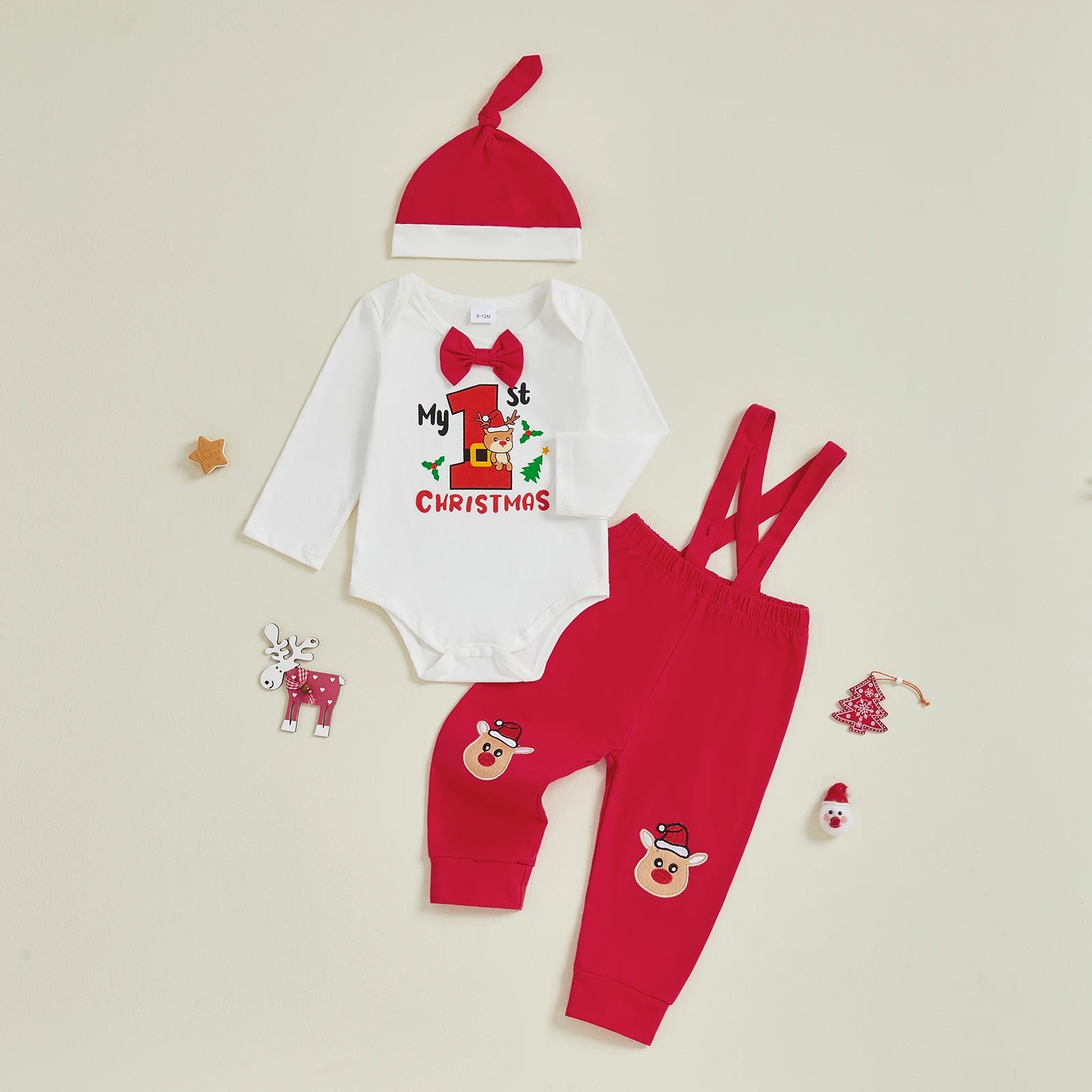 MY 1ST CHRISTMAS Rudolph Overall Outfit