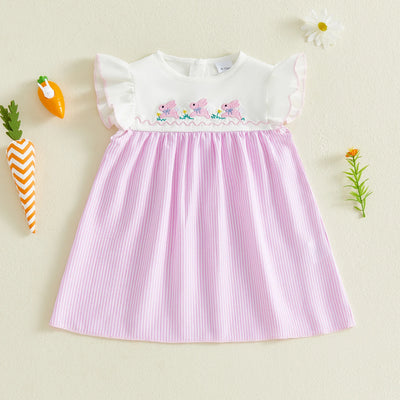 HOPPING BUNNIES Striped Dress