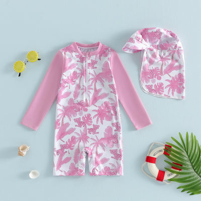 PINK PARADISE Swimsuit with Sun Hat