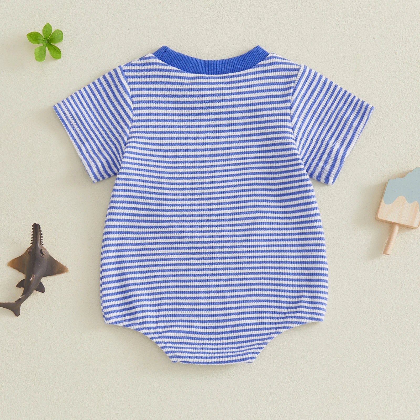 SHARK Striped Onesie