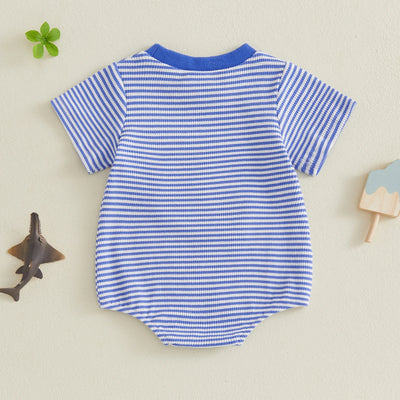 SHARK Striped Onesie