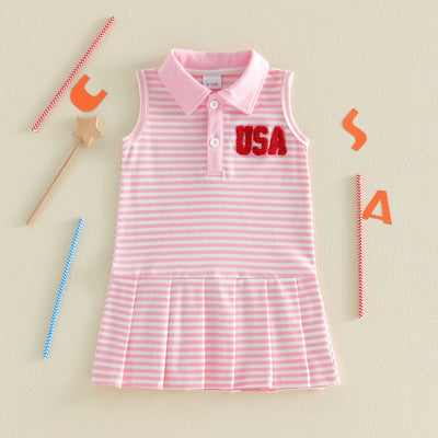 USA Striped Polo Dress