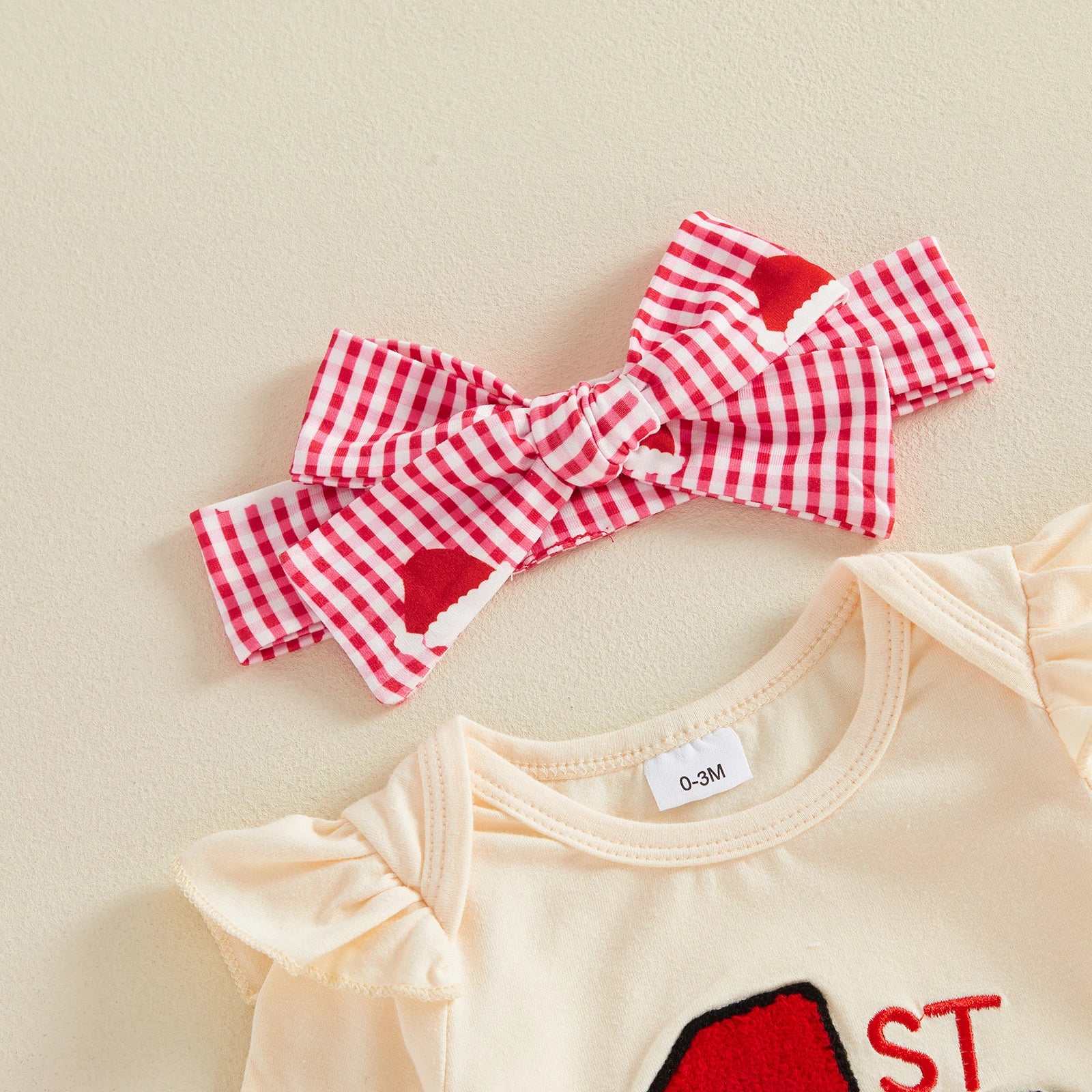 MY FIRST CHRISTMAS Checkered Layered Bloomers Outfit