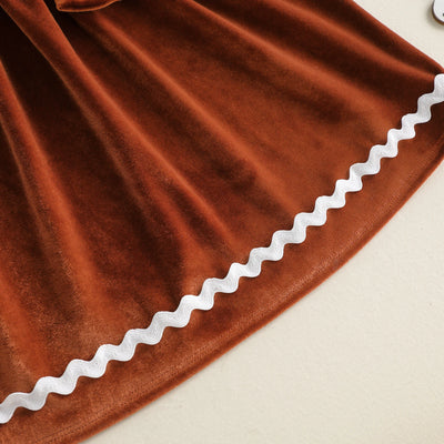 GINGERBREAD MAN Velvet Bowtie Dress