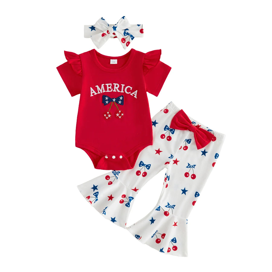 AMERICA Cherry Bellbottom Outfit