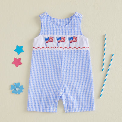 USA FLAG Checkered Jumpsuit