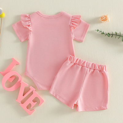 LITTLE BUNDLE OF LOVE Waffle Knit Outfit