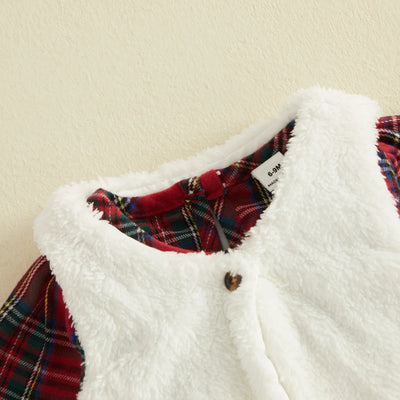 MADELEINE Plaid Dress with Vest