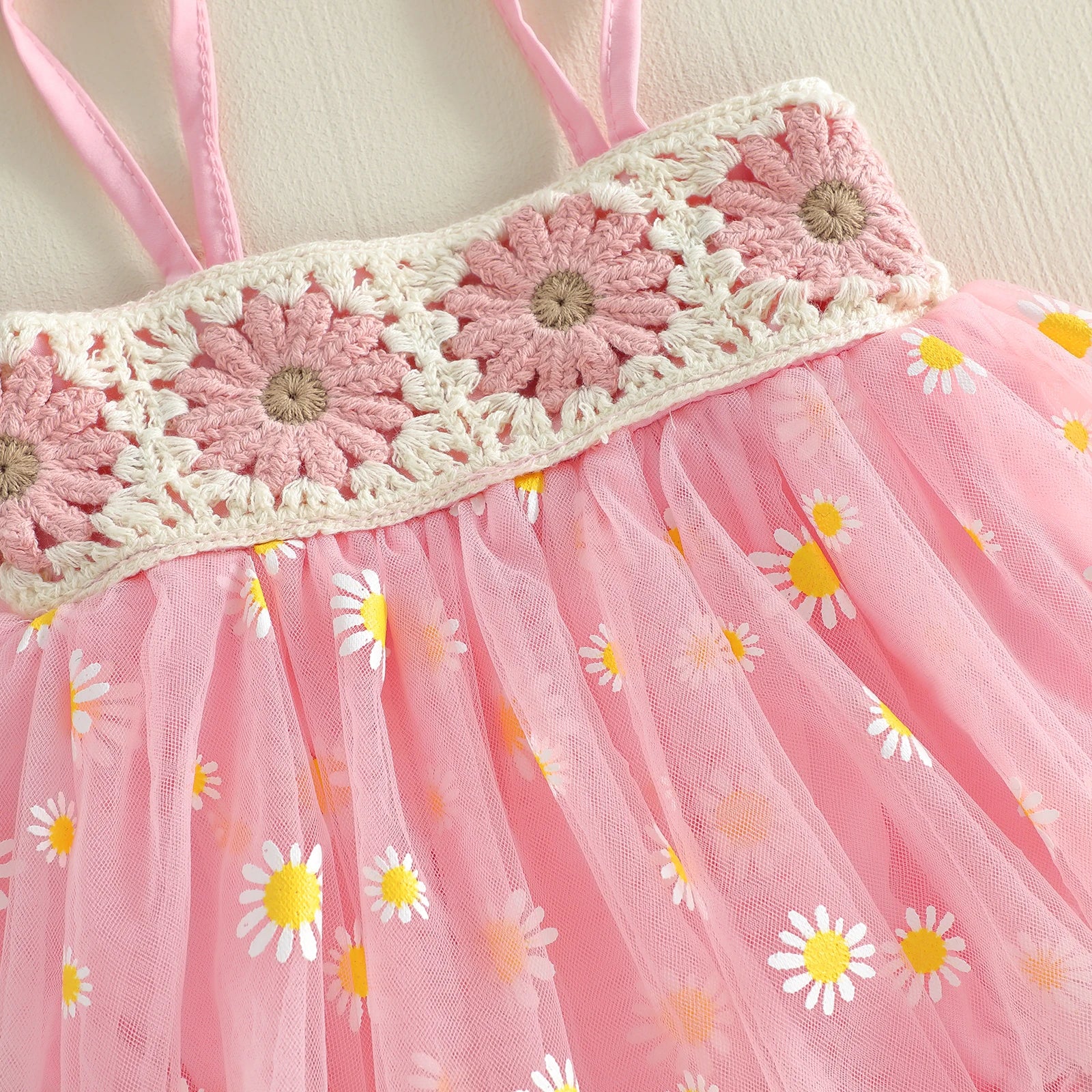 DAISIES Crochet Tulle Romper