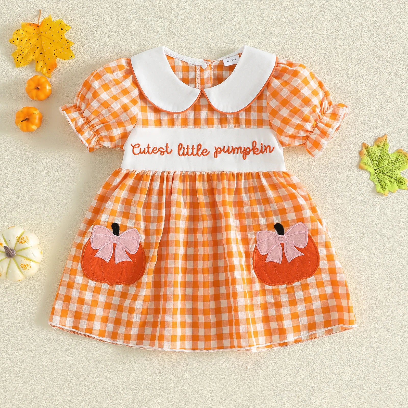 CUTEST LITTLE PUMPKIN Plaid Collared Dress