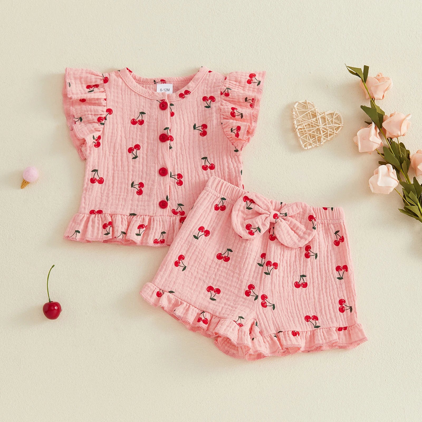 CHERRIES Ruffle Bowtie Outfit