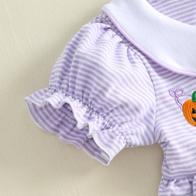PUMPKIN & SPIDERS Striped Dress