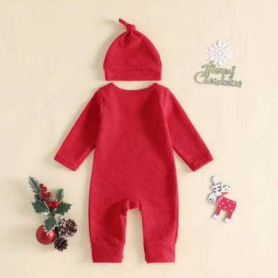 MY FIRST CHRISTMAS Car Ribbed Jumpsuit
