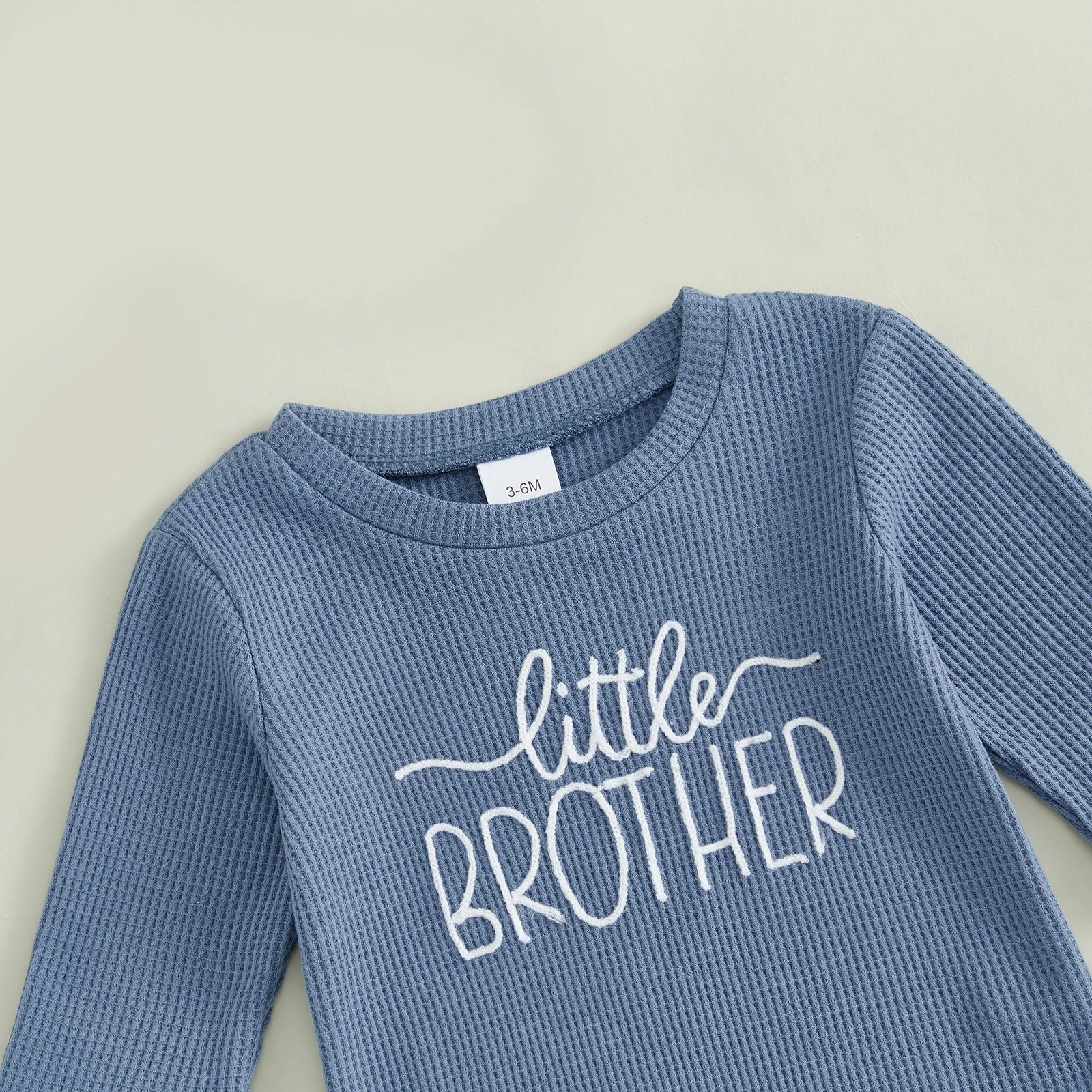 LITTLE SISTER/BROTHER Waffle Knit Outfit