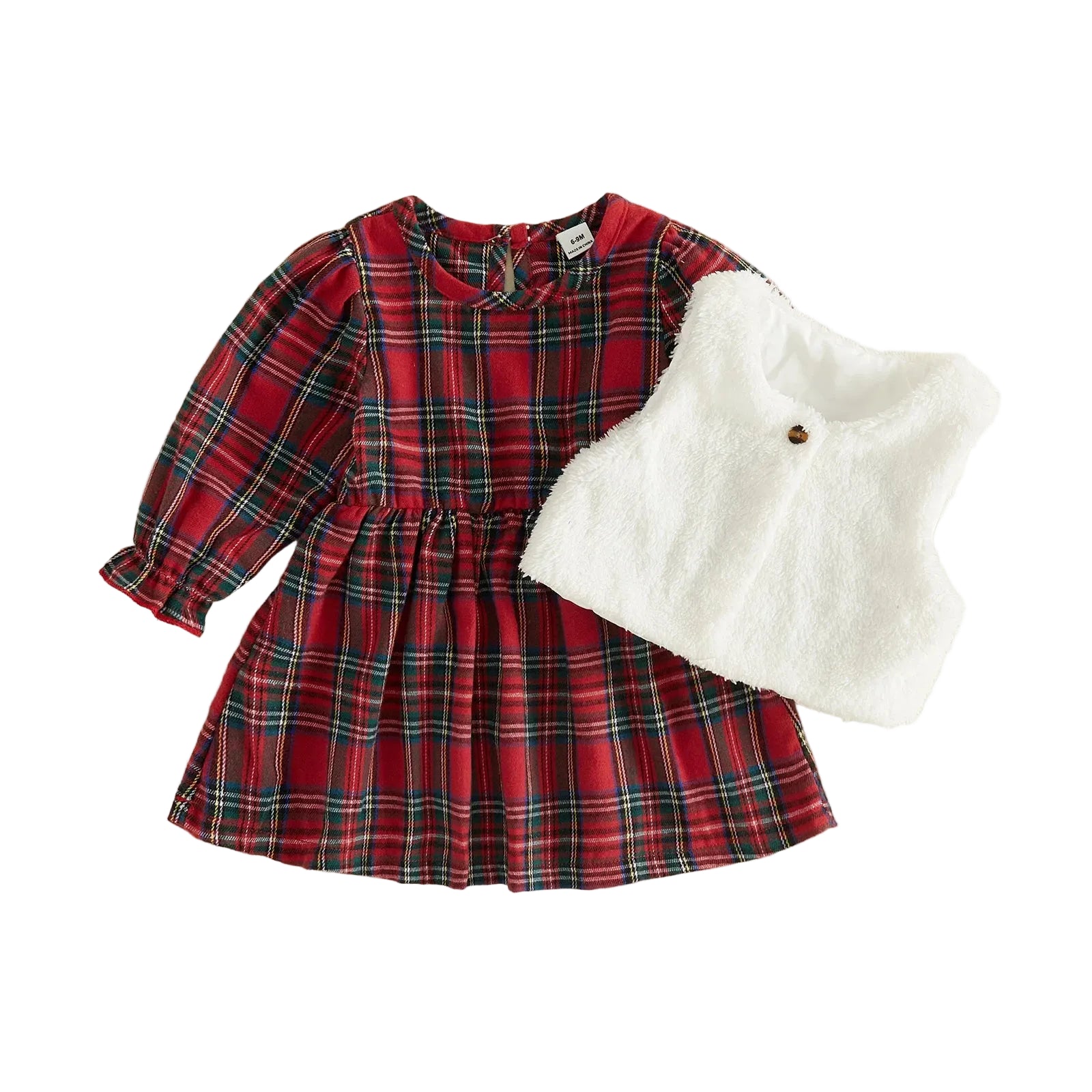 MADELEINE Plaid Dress with Vest